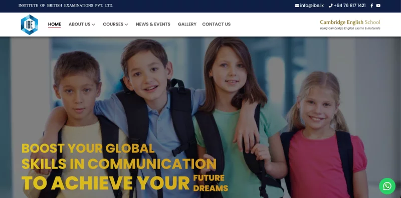Institute of British Examinations website homepage